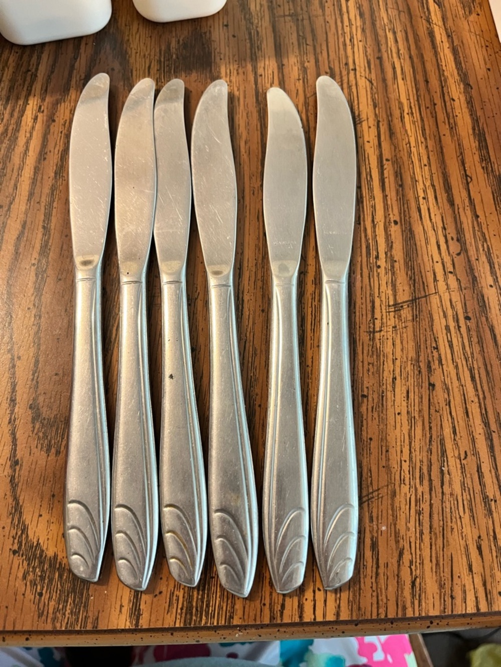 6 Silco Intl USA Stainless PREVUE Outline Curve Lines Dinner Knives 8.5"